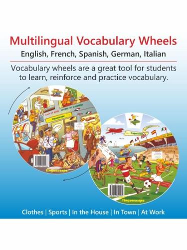 Kelime Çarkları Seti - Multilingual Vocabulary Wheels - 5 Dilde Temel Kelimeler